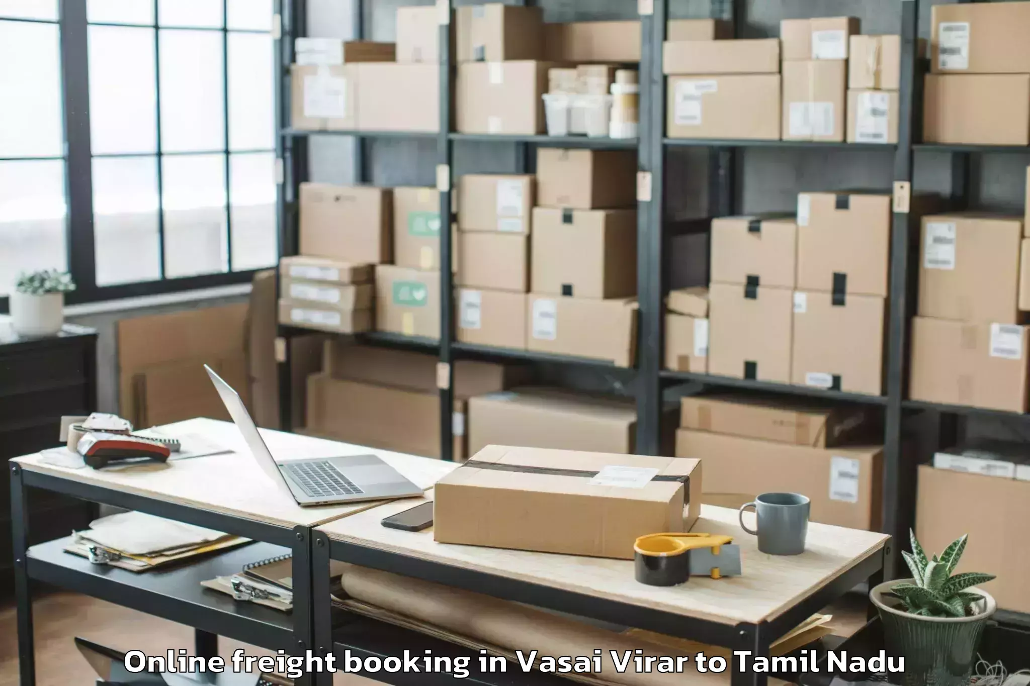 Book Vasai Virar to Valangaiman Online Freight Booking Online